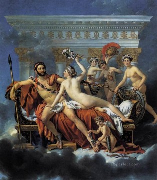 ジャック・ルイ・ダヴィッド Painting - 金星と三美神によって武装解除された火星 ジャック・ルイ・ダヴィッド